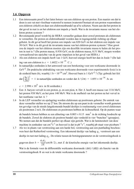 Keuzecollege Hoge EnergieFysica Katholieke Universiteit ... - EHEF