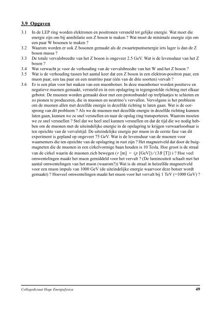 Keuzecollege Hoge EnergieFysica Katholieke Universiteit ... - EHEF