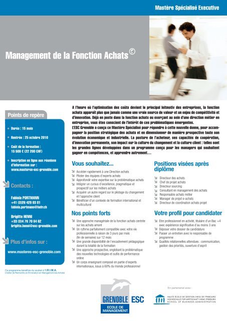 Management de la Fonction Achats - Haute école de gestion ...