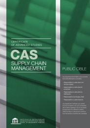 SuppLy CHain ManagEMEnT - Haute école de gestion - Fribourg