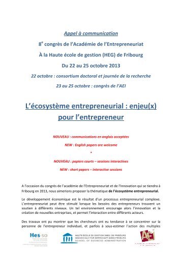 L'écosystème entrepreneurial : enjeu(x) pour l'entrepreneur