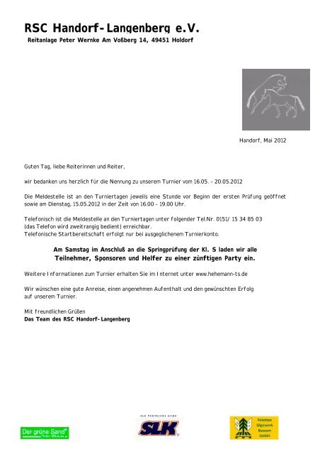 RSC Handorf-Langenberg e.V. - Turnier Service Hehemann