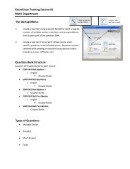 ExamView: Training Session #1 Math Department The Startup Menu ...