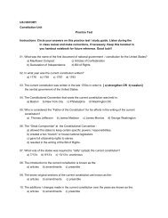 US HISTORY Constitution Unit Practice Test Instructions - Hoffman ...