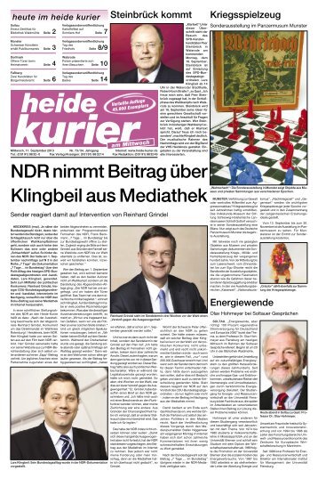 NDR nimmt Beitrag über Klingbeil aus Mediathek - Heide Kurier