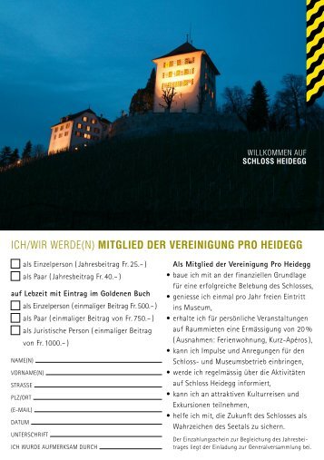 Meldekarte (pdf) - Schloss Heidegg