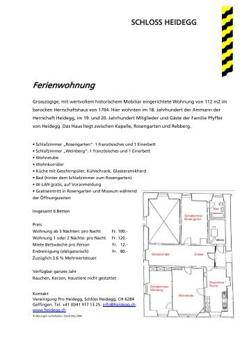 FLYER Ferienwohnung (pdf) - Schloss Heidegg