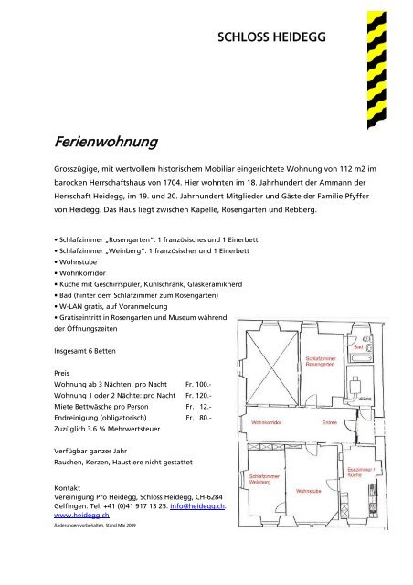 FLYER Ferienwohnung (pdf) - Schloss Heidegg