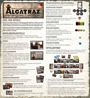 Alcatraz Spielregel Deutsch - Heidelberger Spieleverlag