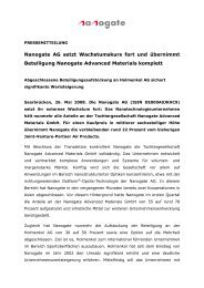 Nanogate AG setzt Wachstumskurs fort - HeidelbergCapital