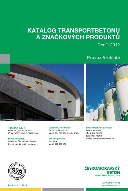 Katalog transPortbetonu a značKových ProduKtů - HeidelbergCement