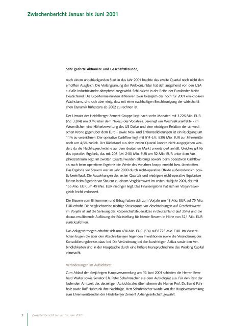 Zwischenbericht Jan.-Juni 2001 (PDF; 195 KB) - HeidelbergCement