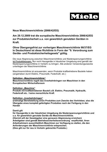 Endkunden- aktuelle Maschinenrichtlinie - Heidemann-jordan.de