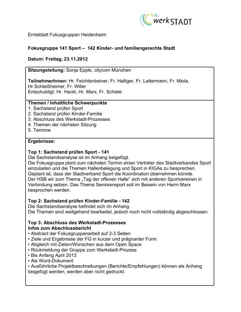 Ernteblatt Fokusgruppen Heidenheim ... - Stadt Heidenheim