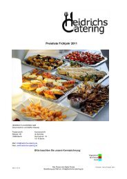 Preisliste FrÃ¼hjahr 2011 - Heidrich`s Catering GbR