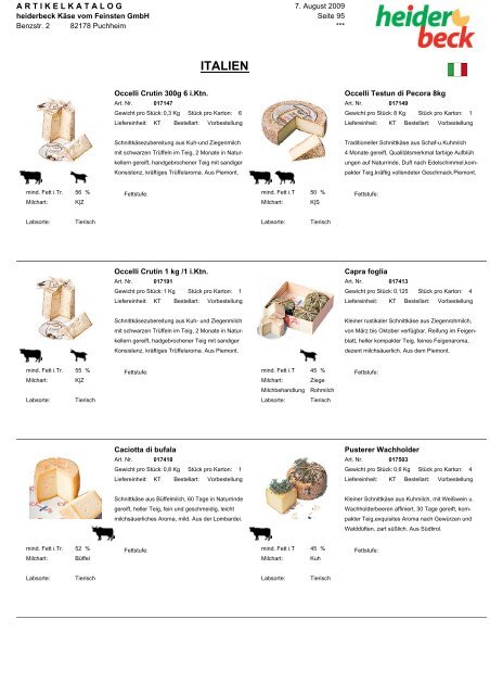 frankreich - heiderbeck KÃ¤se vom Feinsten GmbH