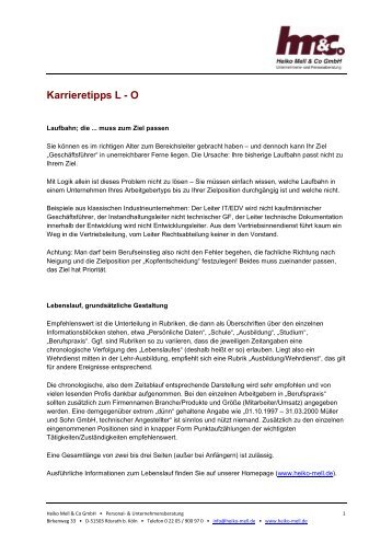 Heiko Mell Karrieretipps L-O - Heiko Mell & Co GmbH