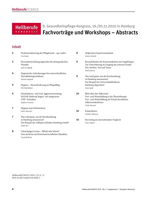 FachvortrÃ¤ge und Workshops â Abstracts - Heilberufe