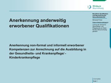 Anerkennung anderweitig erworbener Qualifikationen - Heilberufe