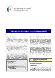 Mandanten-Information zum Jahresende 2010 - Dr. Heilmaier ...