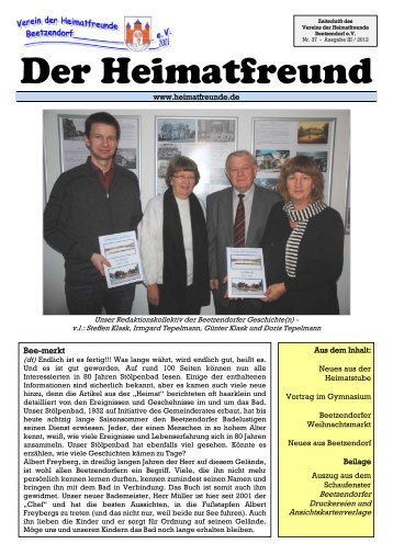 Ausgabe III / 2012 - Verein der Heimatfreunde Beetzendorf eV