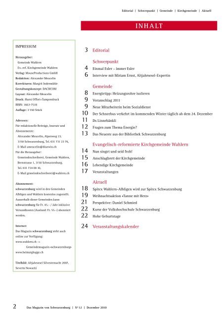 Kirchgemeinde SchwerpunKt gemeinde - aktuelle Ausgabe