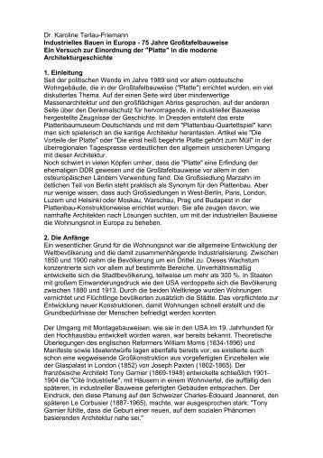 Dr. Karoline Terlau-Friemann Industrielles Bauen in Europa - 75 ...