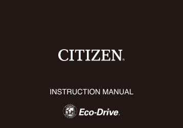 INSTRUCTION MANUAL - CITIZEN WATCH Global Network