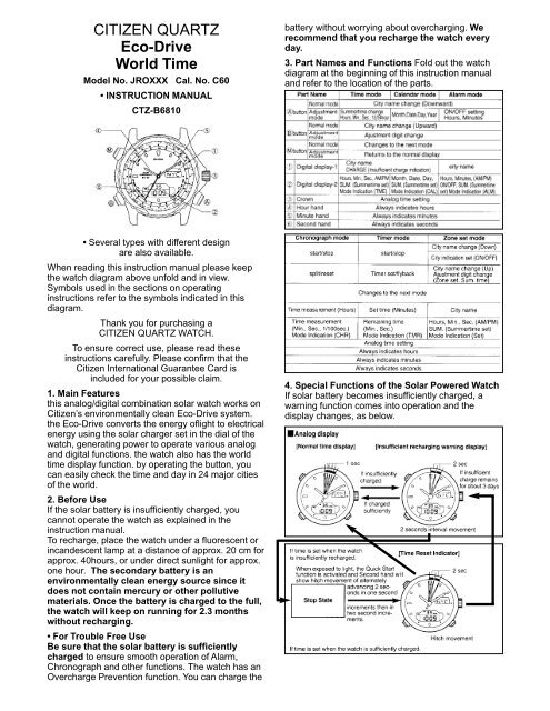 Citizen Watch Battery Chart