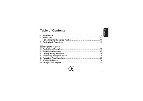 Table of Contents - CITIZEN WATCH Global Network