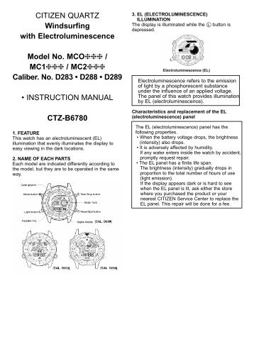 CITIZEN QUARTZ Windsurfing with Electroluminescence Model No ...