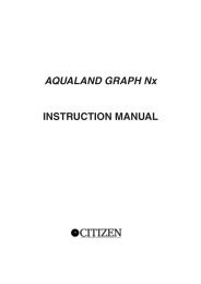 AQUALAND GRAPH Nx INSTRUCTION MANUAL - CITIZEN
