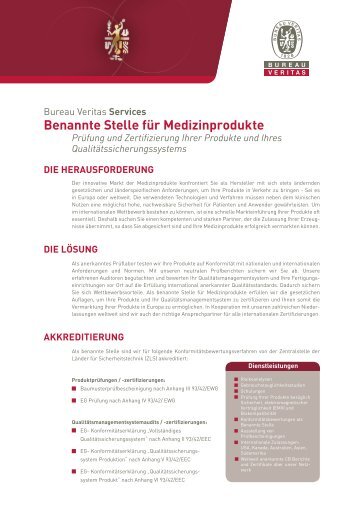 Benannte Stelle für Medizinprodukte - Bureau Veritas