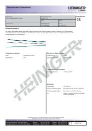 Technisches Datenblatt - Heiniger Kabel AG