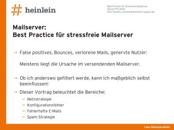 Mailserver: Best Practice fÃ¼r stressfreie Mailserver - GUUG