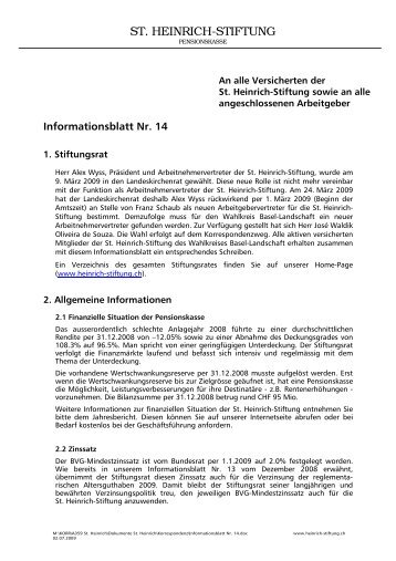 Informationsblatt Nr. 14 (pdf) - St.Heinrich-Stiftung