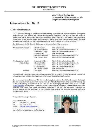 Informationsblatt (pdf) - St.Heinrich-Stiftung