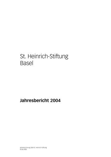 Jahresbericht 2004 - St.Heinrich-Stiftung