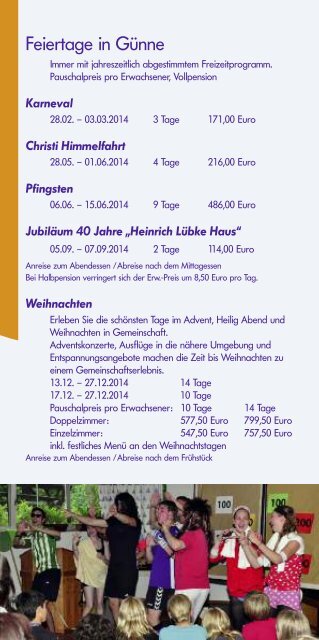 Unser Ferienprogramm 2014 - Heinrich-Lübke-Haus
