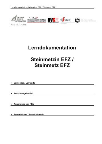 Lerndokumentation Steinmetzin EFZ / Steinmetz EFZ