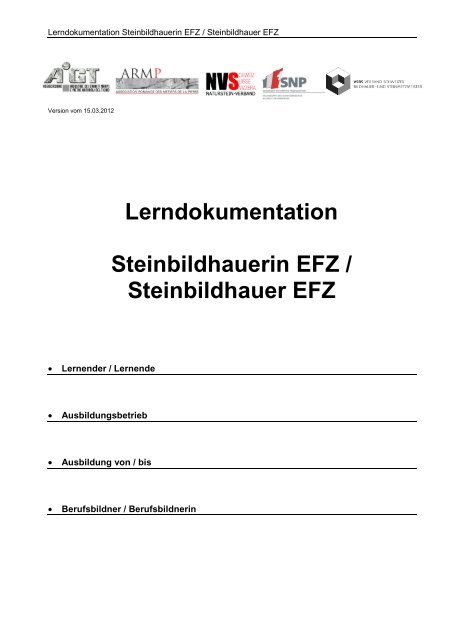 Lerndokumentation Steinbildhauerin EFZ / Steinbildhauer EFZ