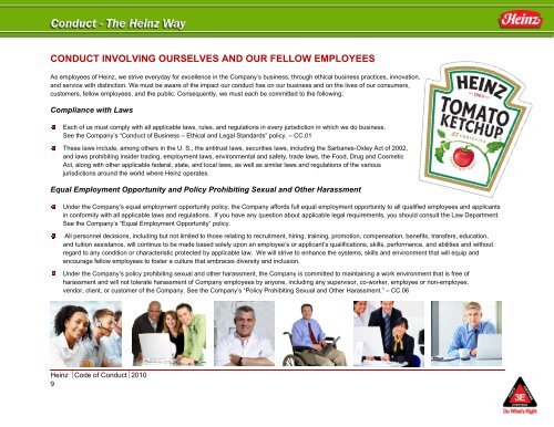 Download the Heinz Global Code of Conduct (PDF)