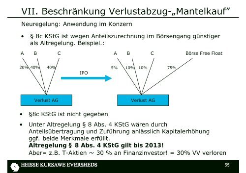 steuerliche EBITDA - Eversheds