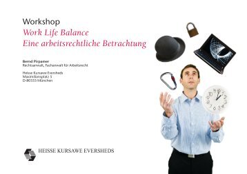Work Life Balance Eine arbeitsrechtliche Betrachtung - Heisse ...