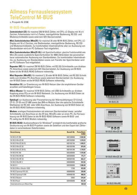 Allmess Preisliste 2008 - Heizkosten-online.de