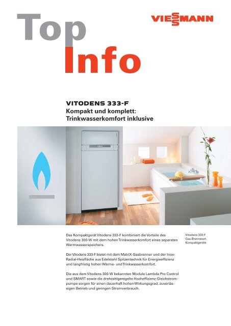 Vitodens 333-F - Kompakt und komplett: Trinkwasserkomfort inklusive