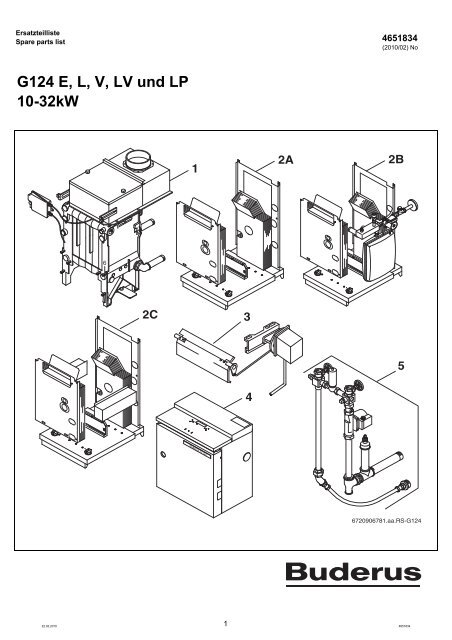 Buderus-Ersatzteil-Katalog G124 E,L,V,LV,LP