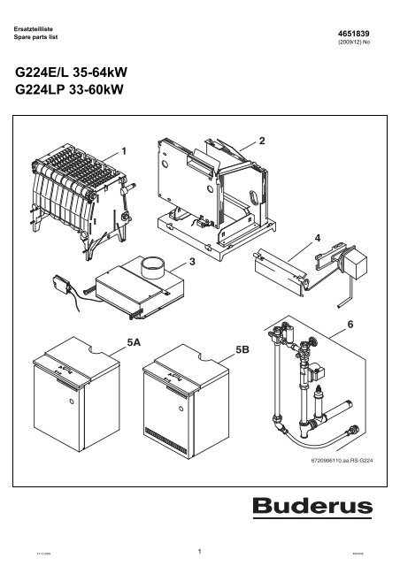 Buderus-Ersatzteil-Katalog G224 --E--L--LP