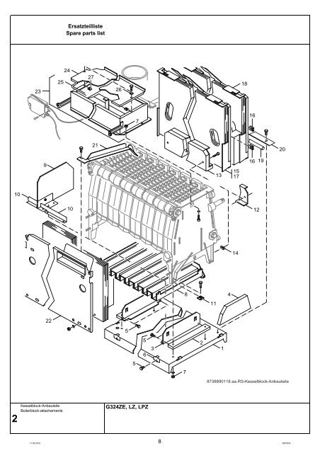 Buderus-Ersatzteil-Katalog G324ZE-LZ-PZ 73-256kW