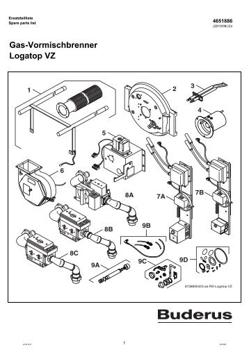 Buderus-Ersatzteil-Katalog Gas-Vormbrenner VZ